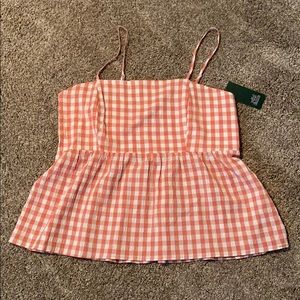 Red and white checkered tank top